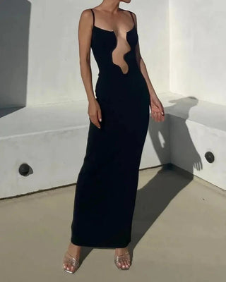 Deep V - Neck Maxi Dress - Diva Melody