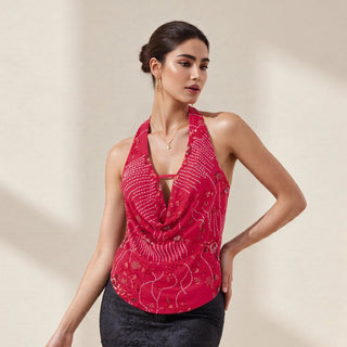 Deep V - Neck Sequin Summer Tops - Diva Melody