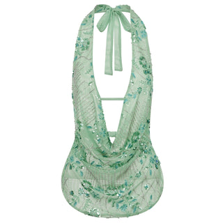 Deep V - Neck Sequin Summer Tops - Diva Melody