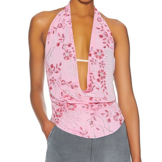 Deep V - Neck Sequin Summer Tops - Diva Melody