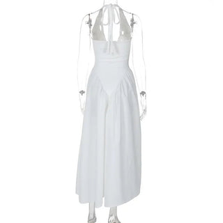 Deep V Sexy Slim Fit Backless Halter Dress - Diva Melody