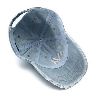 Denim MY Embroidered Washed Denim Baseball Cap - Diva Melody