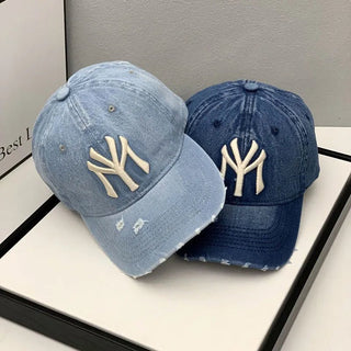 Denim MY Embroidered Washed Denim Baseball Cap - Diva Melody