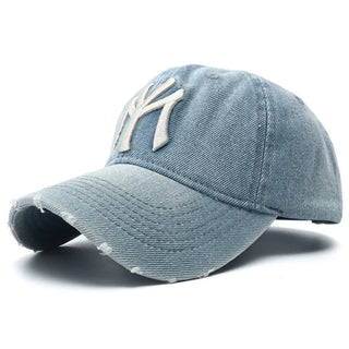 Denim MY Embroidered Washed Denim Baseball Cap - Diva Melody