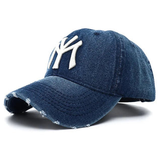 Denim MY Embroidered Washed Denim Baseball Cap - Diva Melody