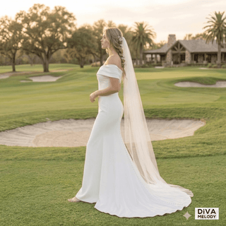 Detachable Long Sleeve Satin Mermaid Wedding Dress - Diva Melody