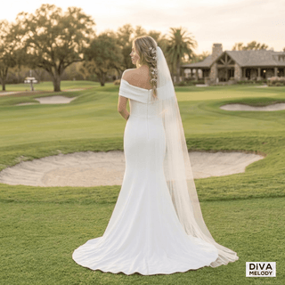 Detachable Long Sleeve Satin Mermaid Wedding Dress - Diva Melody