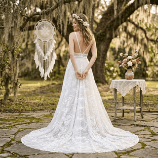 Detachable Sleeve Lace Wedding Dress - Diva Melody