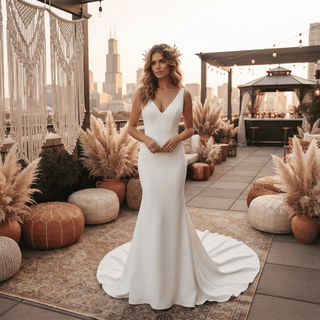 Detachable Train Elegant Bridal Gown - Diva Melody