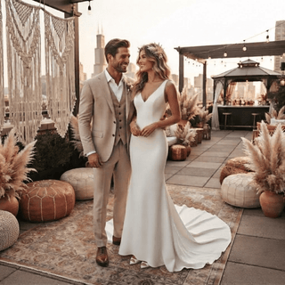 Detachable Train Elegant Bridal Gown - Diva Melody