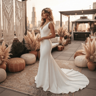 Detachable Train Elegant Bridal Gown - Diva Melody