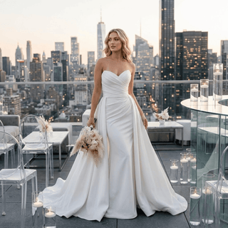 Detachable Train Mermaid Wedding Dress - Diva Melody
