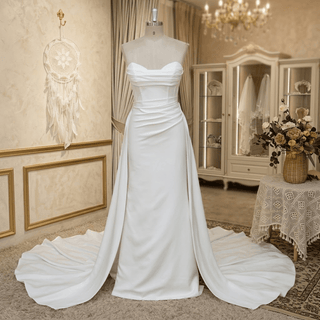 Detachable Train Mermaid Wedding Dress - Diva Melody