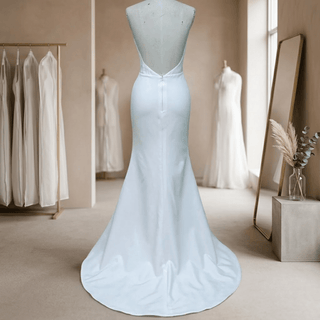 Detachable Train Satin Wedding Dress - Diva Melody