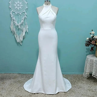 Detachable Train Satin Wedding Dress - Diva Melody