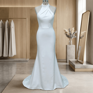 Detachable Train Satin Wedding Dress - Diva Melody
