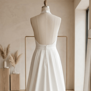 Detachable Train Satin Wedding Dress - Diva Melody