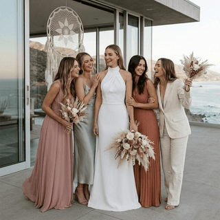 Detachable Train Satin Wedding Dress - Diva Melody