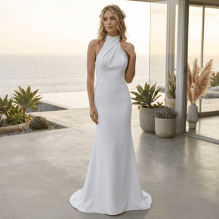 Detachable Train Satin Wedding Dress - Diva Melody