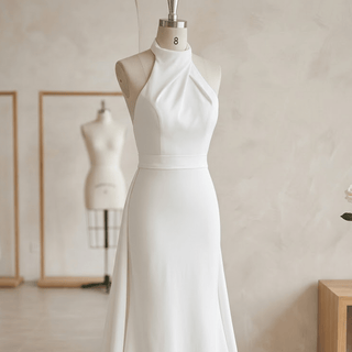 Detachable Train Satin Wedding Dress - Diva Melody