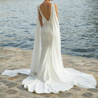 Detachable Wing Mermaid Wedding Dress - Diva Melody