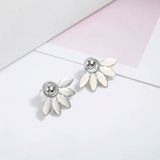 Double - Sided Flower Metal Stud Earrings - Diva Melody