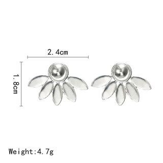 Double - Sided Flower Metal Stud Earrings - Diva Melody