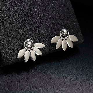 Double - Sided Flower Metal Stud Earrings - Diva Melody