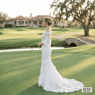 Dreamy Floral Mermaid Wedding Dress - Diva Melody