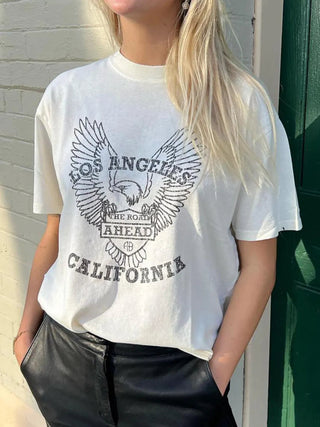 Eagle Print Faded Graphic Rock n Roll 100% Cotton T-shirts - Diva Melody