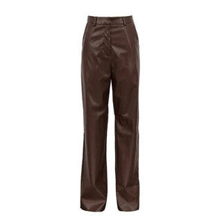 Eco - leather High Waist Fleece Lined Winter Pants Trousers - Diva Melody