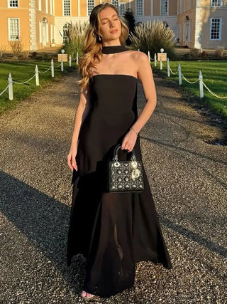 Elegant Backless Slim Fit Party Dress - Diva Melody