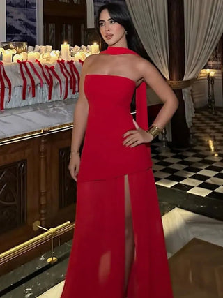 Elegant Backless Slim Fit Party Dress - Diva Melody