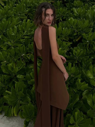 Elegant Backless Slim Fit Party Dress - Diva Melody