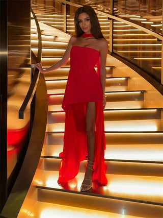 Elegant Backless Slim Fit Party Dress - Diva Melody