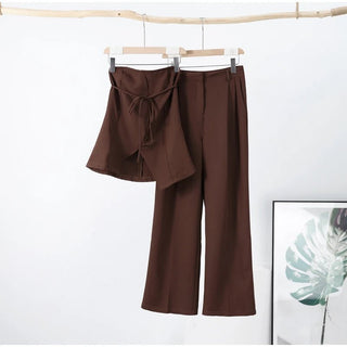 Elegant Backless Top & Wide Leg Pants Set - Diva Melody