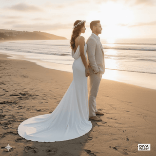 Elegant Backless Wedding Gown - Diva Melody