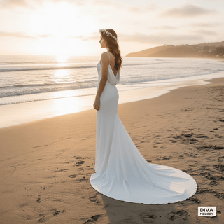 Elegant Backless Wedding Gown - Diva Melody