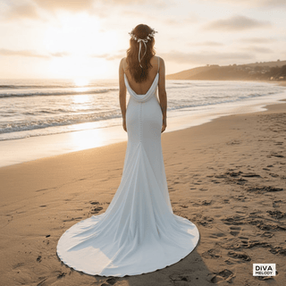 Elegant Backless Wedding Gown - Diva Melody