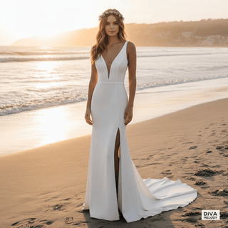 Elegant Backless Wedding Gown - Diva Melody