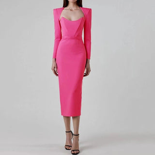 Elegant Bodycon Midi Dress - Diva Melody