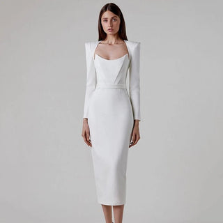 Elegant Bodycon Midi Dress - Diva Melody