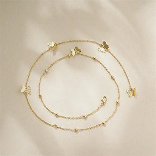 Elegant Butterfly Back Drop Tassel Necklace - Diva Melody