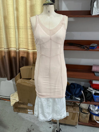 Elegant Contrast Trim Sheer Overlay Midi Dress - Diva Melody
