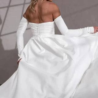 Elegant Crepe Mermaid Wedding Dress - Diva Melody