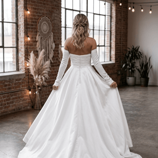 Elegant Crepe Mermaid Wedding Dress - Diva Melody
