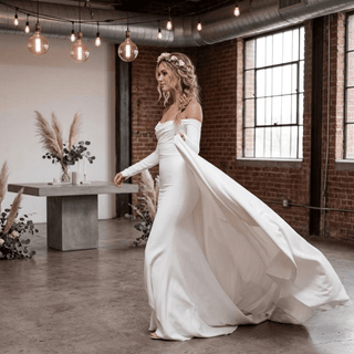 Elegant Crepe Mermaid Wedding Dress - Diva Melody