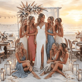Elegant Crepe Modern Bridal Gown - Diva Melody