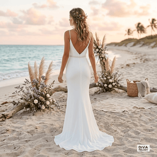 Elegant Front Slit Bridal Dress - Diva Melody