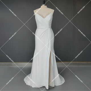 Elegant Front Slit Bridal Dress - Diva Melody